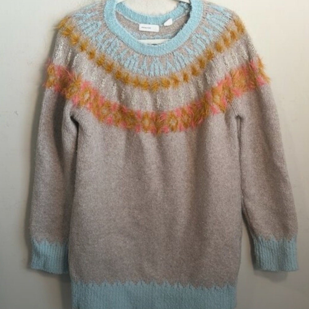 Anthropologie Multicolor Crew Neck WINTER Sweater